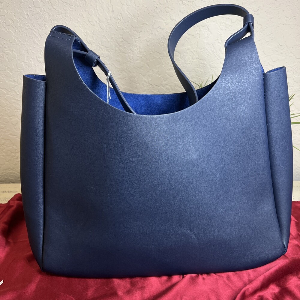 Neiman Marcus Navy Shoulder Bag Single Strap Shopper Tote Purse